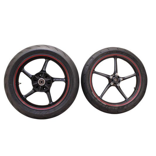 2009 - 2012 TRIUMPH DAYTONA 675R 675 WHEEL RIM TIRE RUBBER FRONT BACK RED BLACK