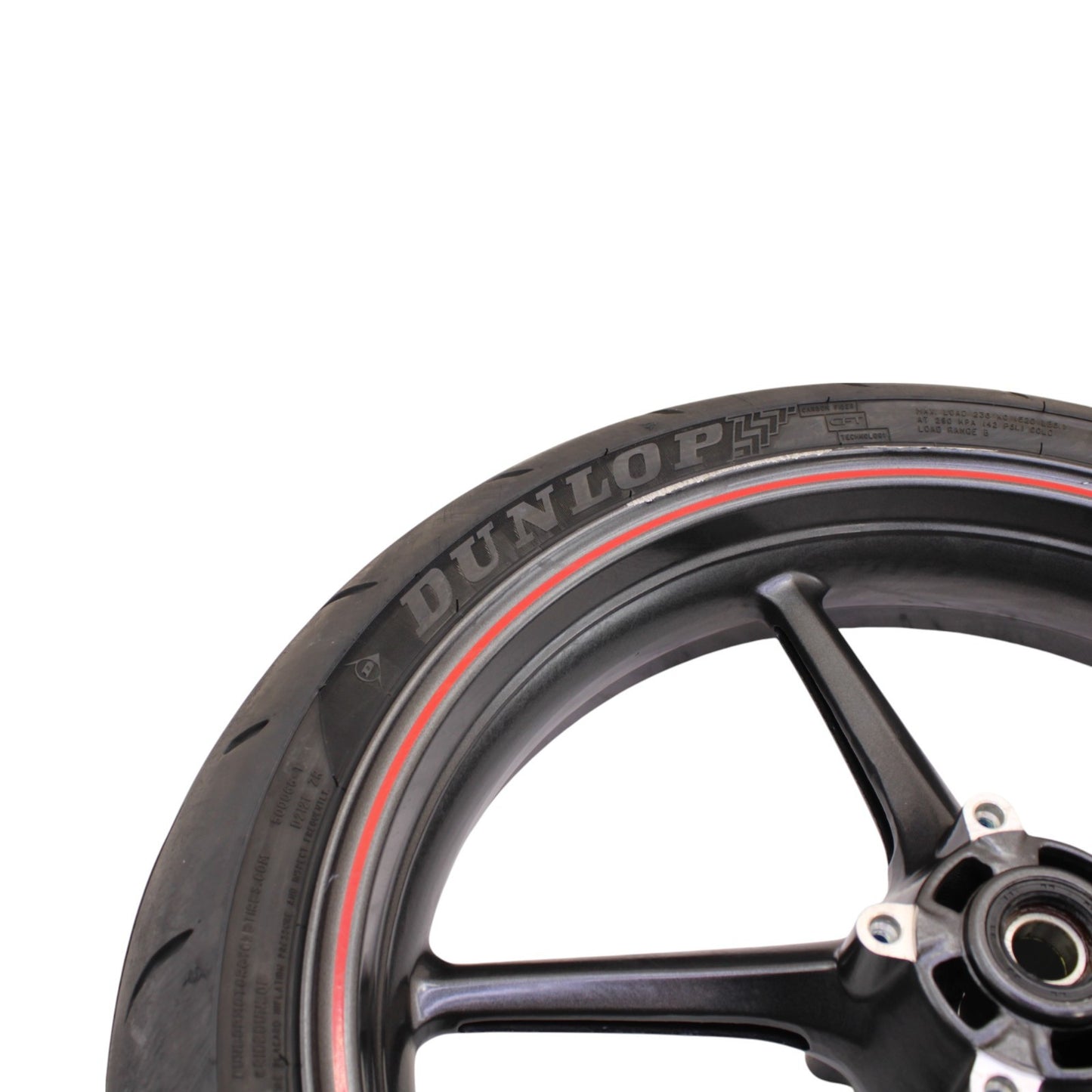 2009 - 2012 TRIUMPH DAYTONA 675R 675 WHEEL RIM TIRE RUBBER FRONT BACK RED BLACK