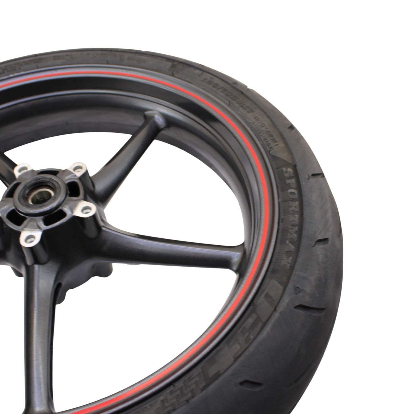 2009 - 2012 TRIUMPH DAYTONA 675R 675 WHEEL RIM TIRE RUBBER FRONT BACK RED BLACK