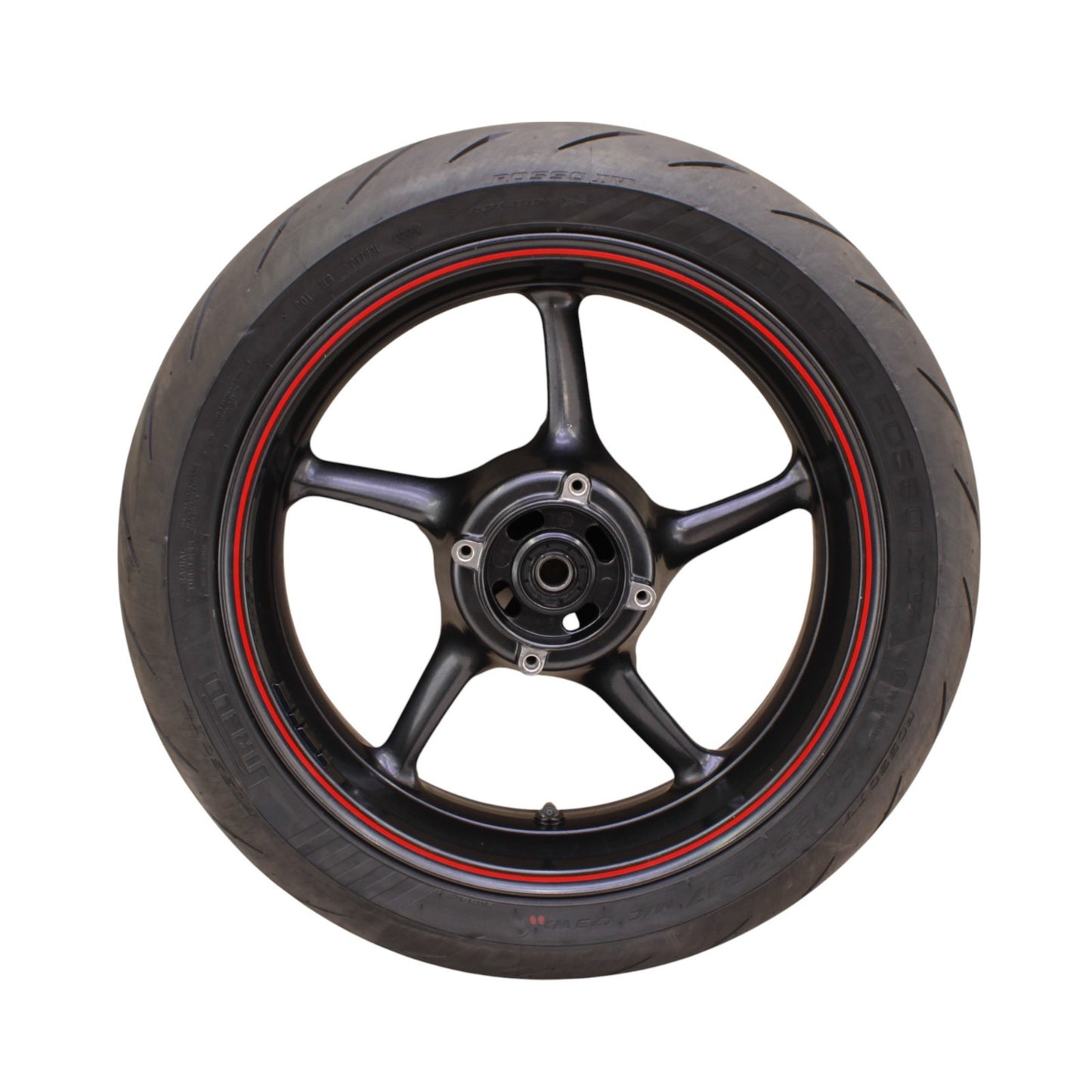 2009 - 2012 TRIUMPH DAYTONA 675R 675 REAR WHEEL RIM TIRE RUBBER BACK RED BLACK