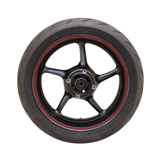 2009 - 2012 TRIUMPH DAYTONA 675R 675 REAR WHEEL RIM TIRE RUBBER BACK RED BLACK