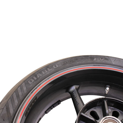 2009 - 2012 TRIUMPH DAYTONA 675R 675 REAR WHEEL RIM TIRE RUBBER BACK RED BLACK