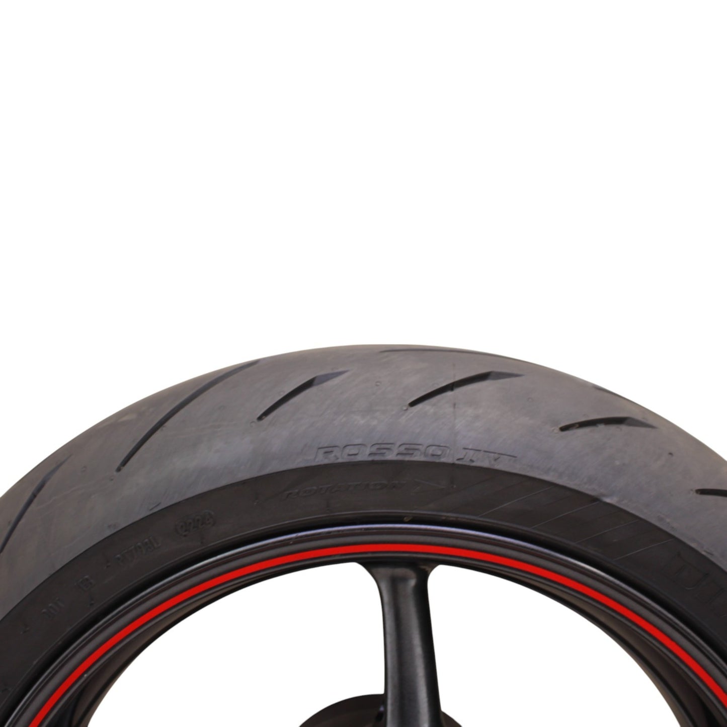 2009 - 2012 TRIUMPH DAYTONA 675R 675 REAR WHEEL RIM TIRE RUBBER BACK RED BLACK