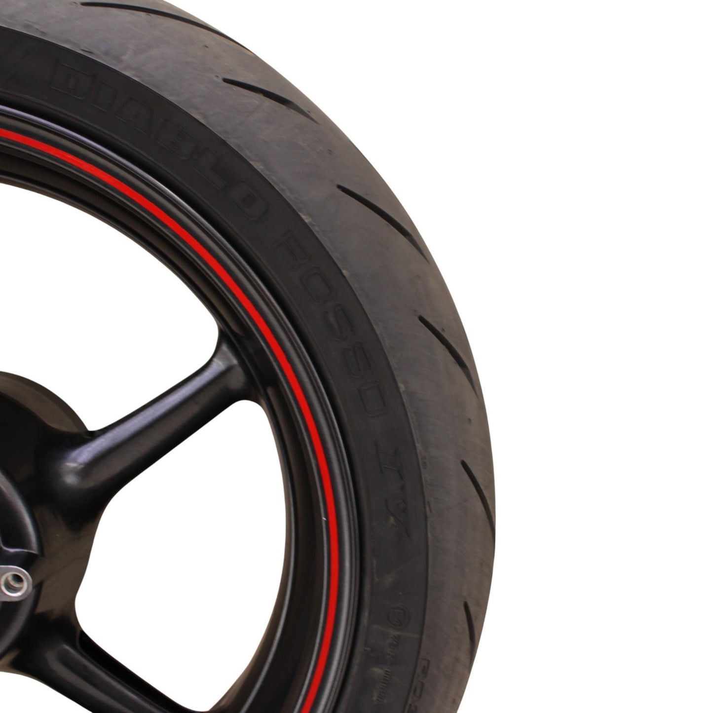 2009 - 2012 TRIUMPH DAYTONA 675R 675 REAR WHEEL RIM TIRE RUBBER BACK RED BLACK