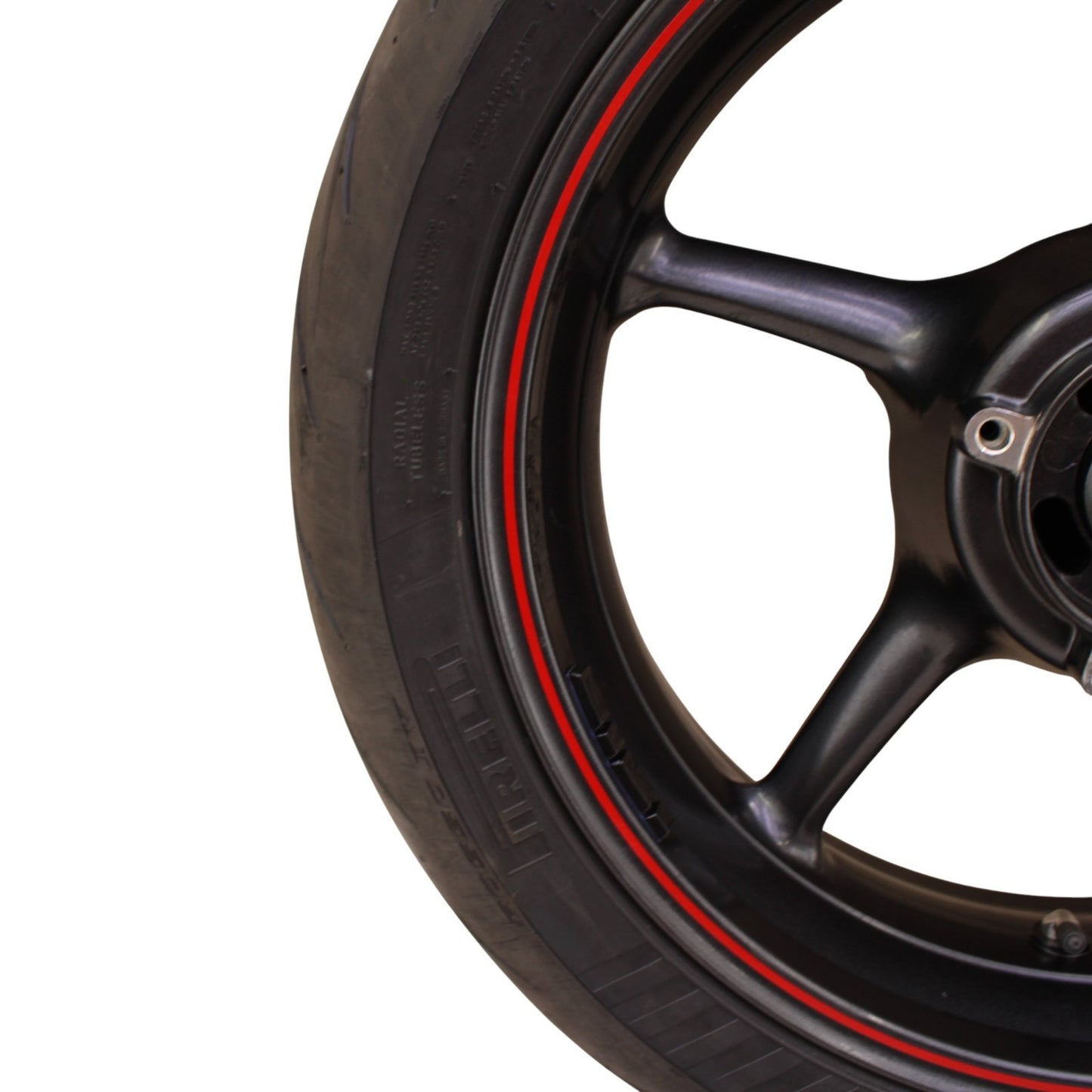 2009 - 2012 TRIUMPH DAYTONA 675R 675 REAR WHEEL RIM TIRE RUBBER BACK RED BLACK