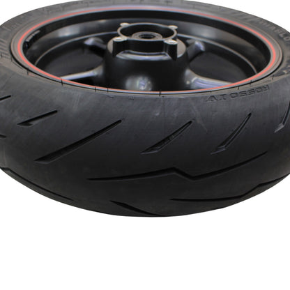 2009 - 2012 TRIUMPH DAYTONA 675R 675 REAR WHEEL RIM TIRE RUBBER BACK RED BLACK