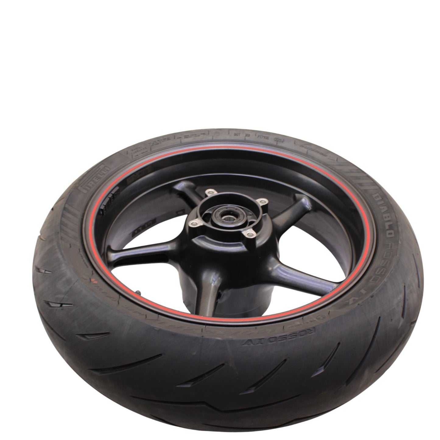 2009 - 2012 TRIUMPH DAYTONA 675R 675 REAR WHEEL RIM TIRE RUBBER BACK RED BLACK