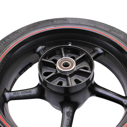 2009 - 2012 TRIUMPH DAYTONA 675R 675 REAR WHEEL RIM TIRE RUBBER BACK RED BLACK