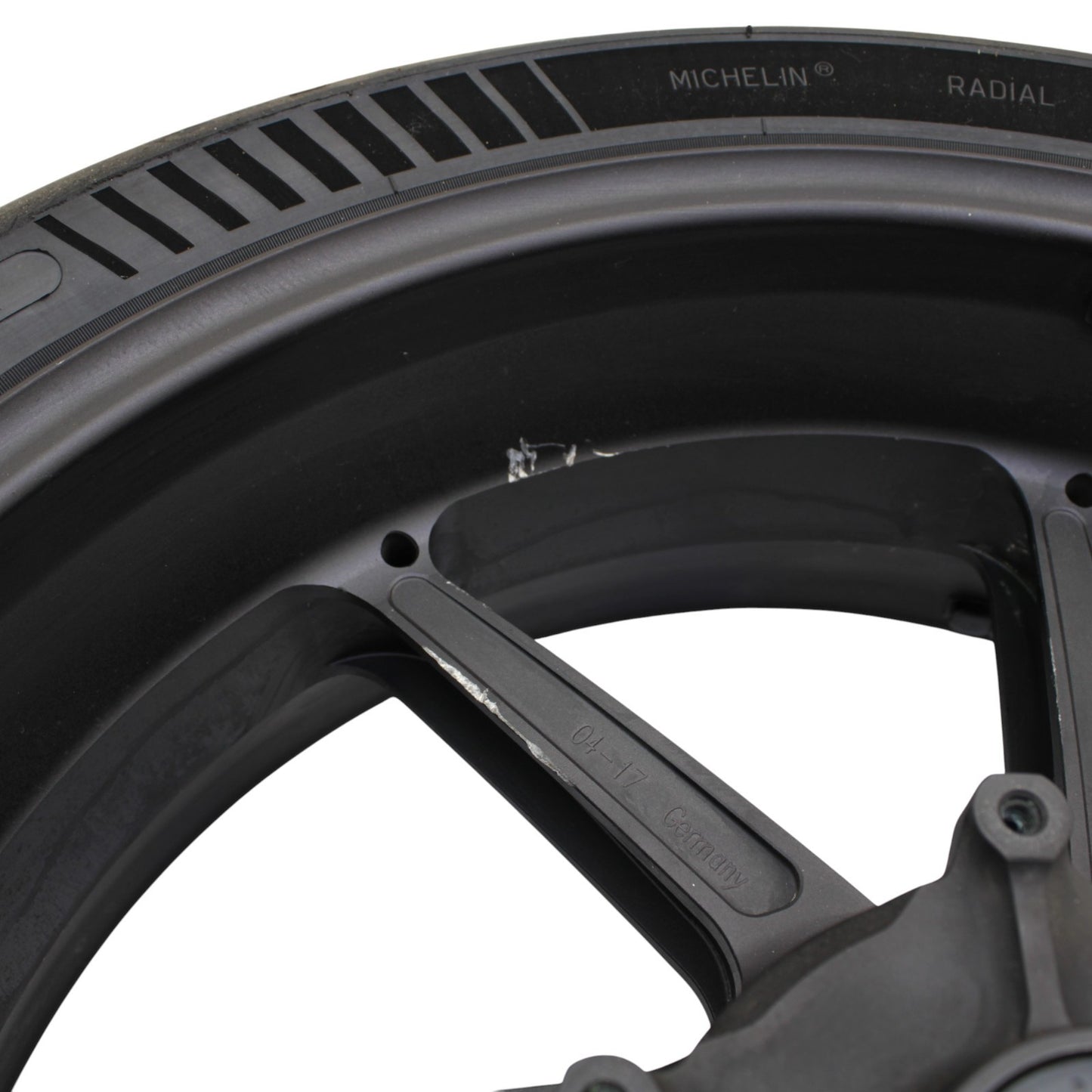 2015 - 2019 BMW S1000RR FRONT WHEEL RIM TIRE RUBBER BLACK OEM STOCK STRAIGHT