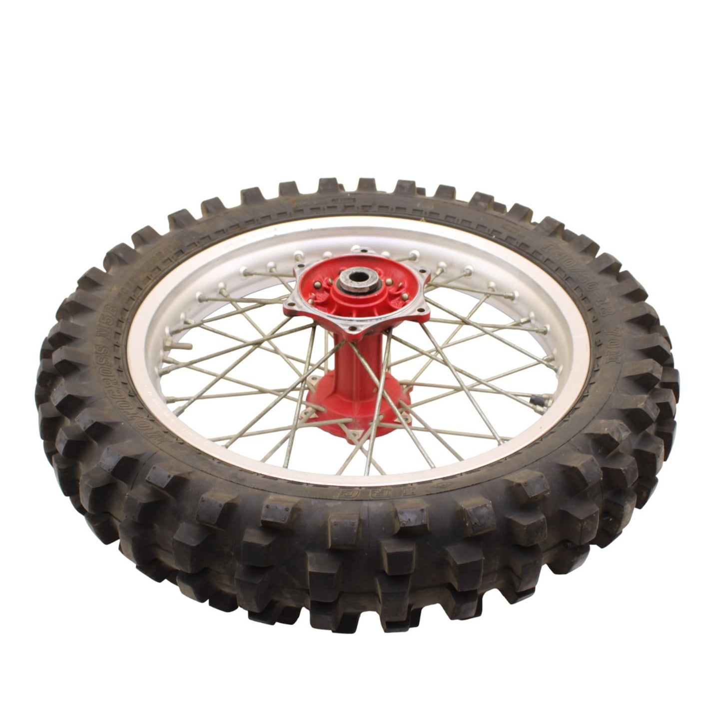 1991 - 1995 KTM 250 300 EXC REAR WHEEL RIM TIRE RUBBER SILVER RED