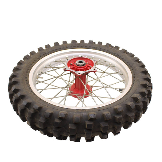 1991 - 1995 KTM 250 300 EXC REAR WHEEL RIM TIRE RUBBER SILVER RED