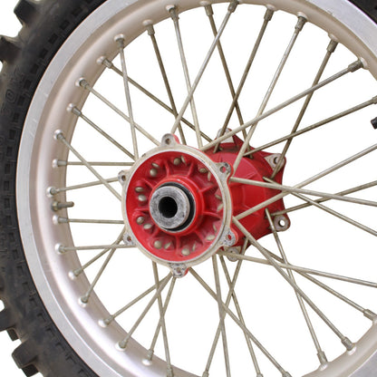1991 - 1995 KTM 250 300 EXC REAR WHEEL RIM TIRE RUBBER SILVER RED