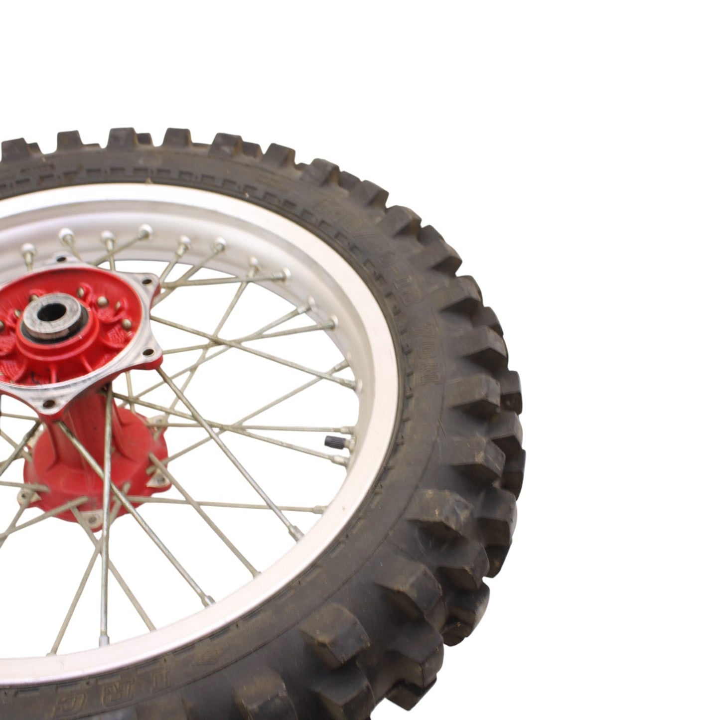 1991 - 1995 KTM 250 300 EXC REAR WHEEL RIM TIRE RUBBER SILVER RED