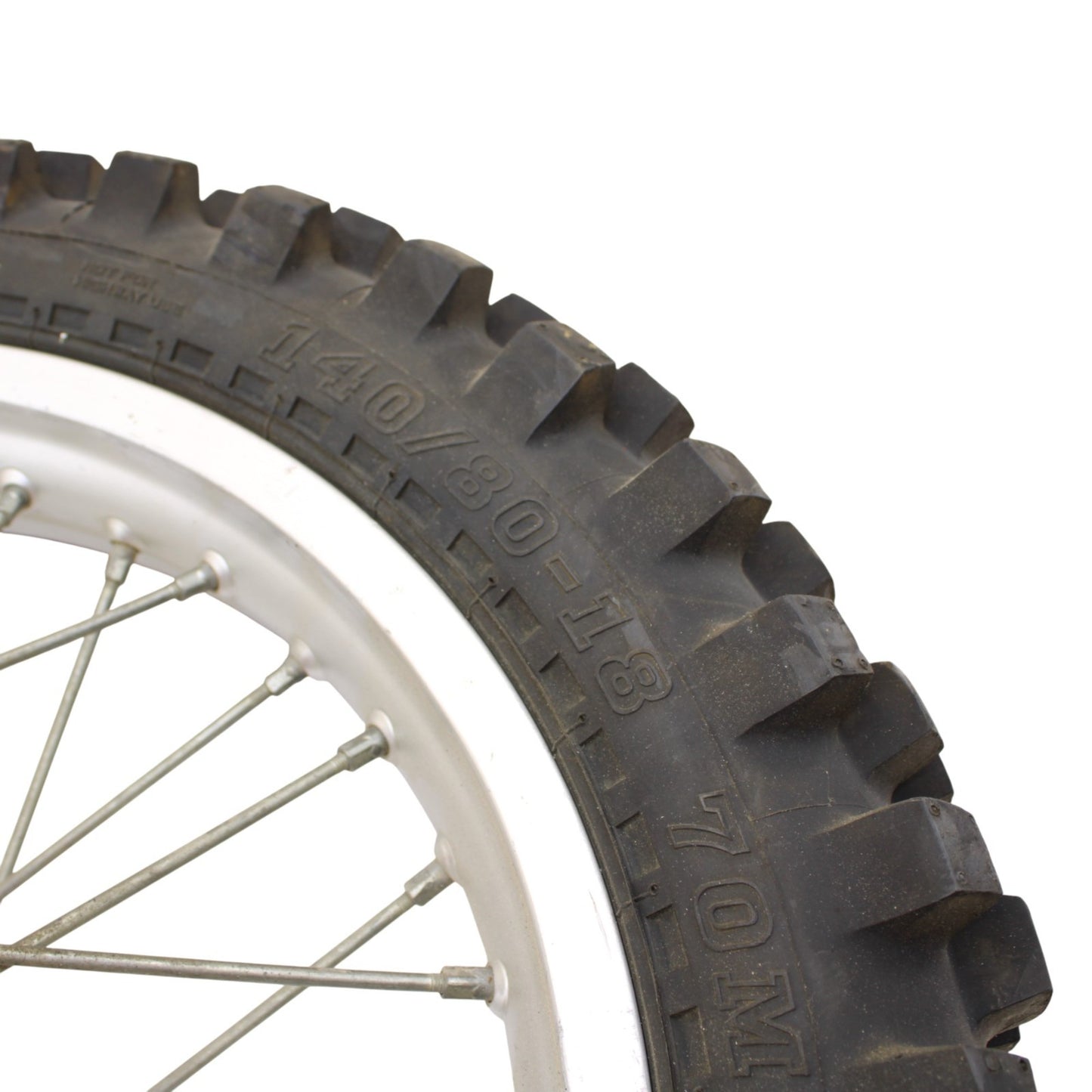 1991 - 1995 KTM 250 300 EXC REAR WHEEL RIM TIRE RUBBER SILVER RED