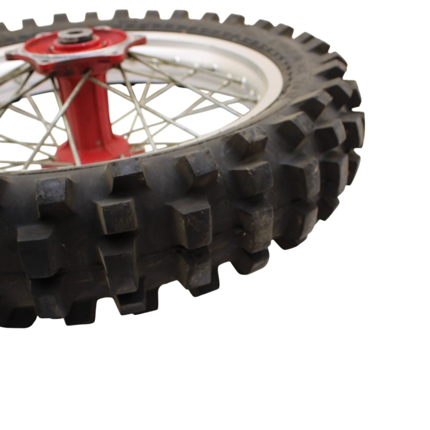 1991 - 1995 KTM 250 300 EXC REAR WHEEL RIM TIRE RUBBER SILVER RED