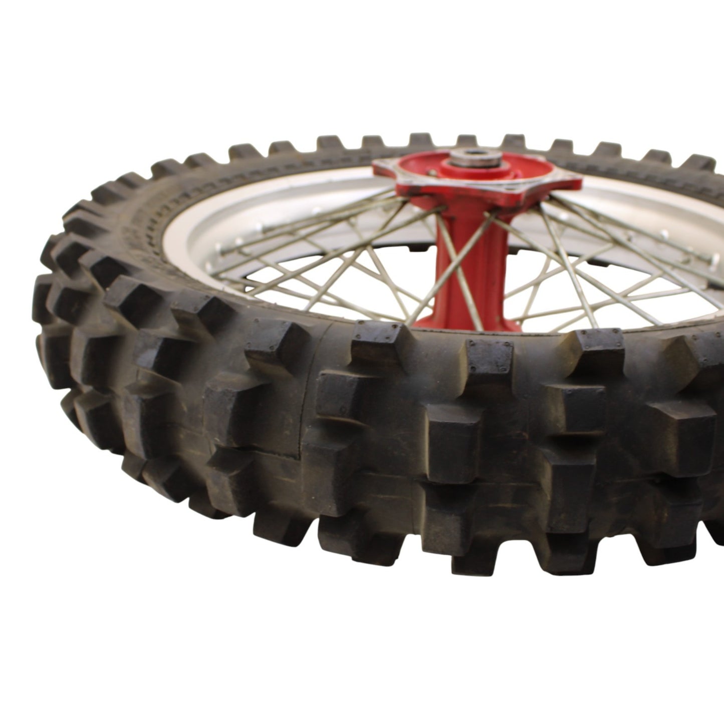 1991 - 1995 KTM 250 300 EXC REAR WHEEL RIM TIRE RUBBER SILVER RED