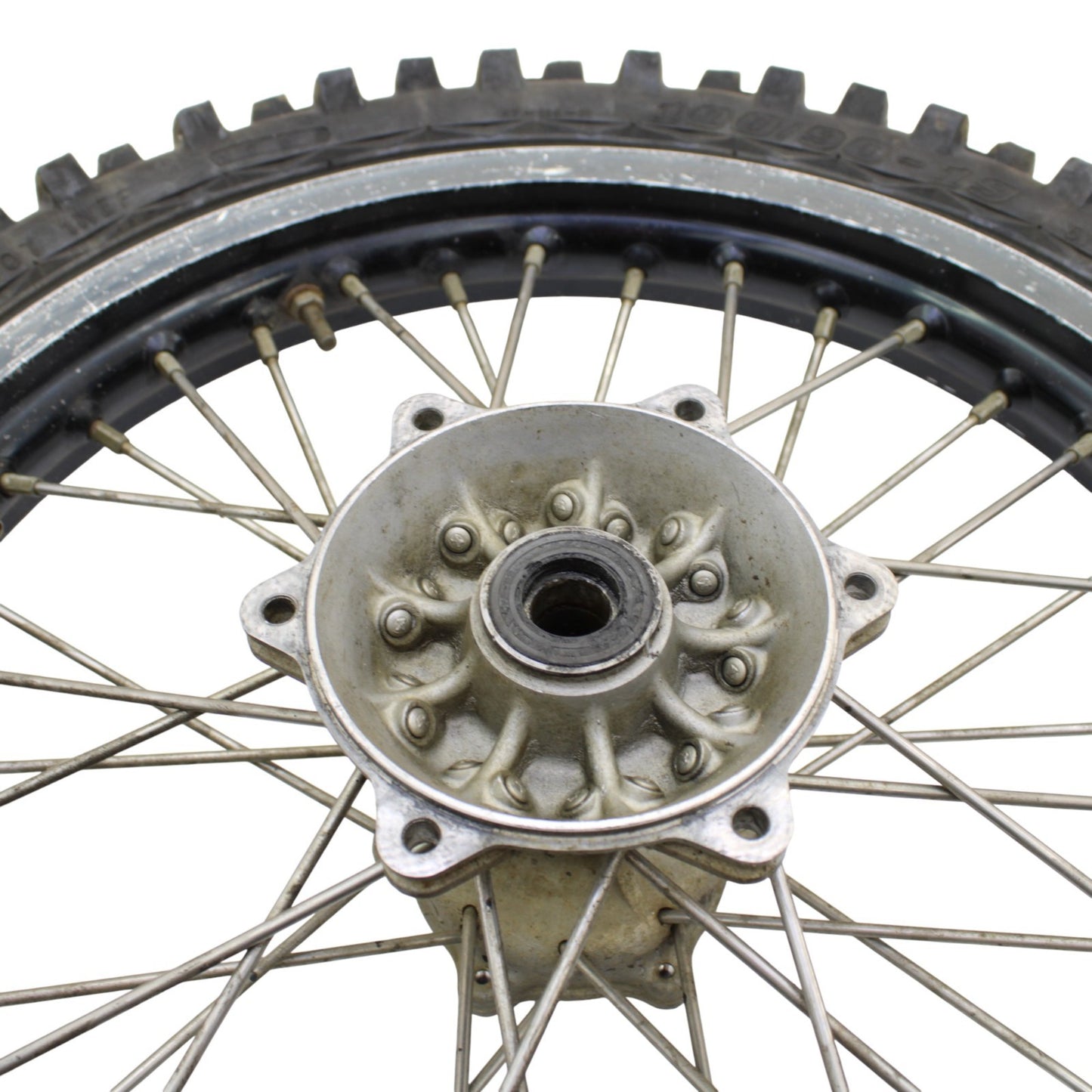 1997 - 2002 KAWASAKI KX125 KX250 REAR WHEEL RIM TIRE RUBBER SILVER