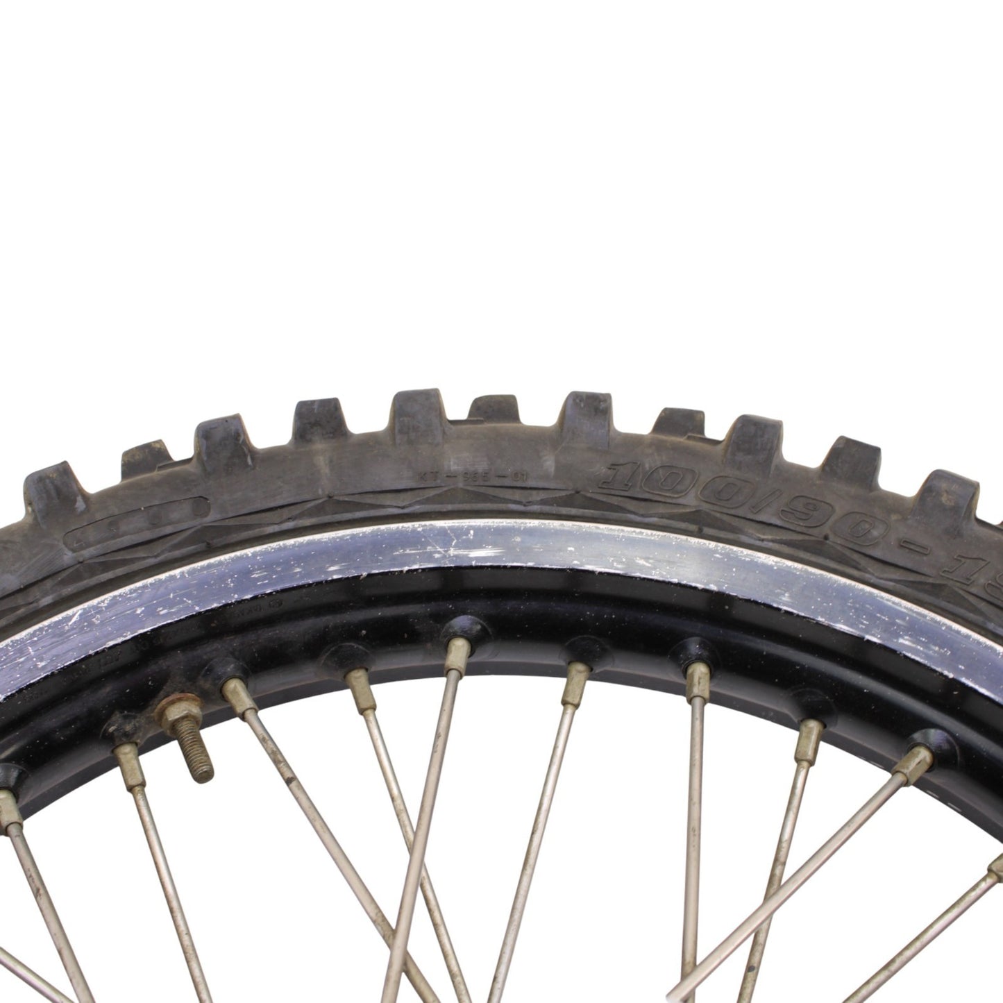 1997 - 2002 KAWASAKI KX125 KX250 REAR WHEEL RIM TIRE RUBBER SILVER