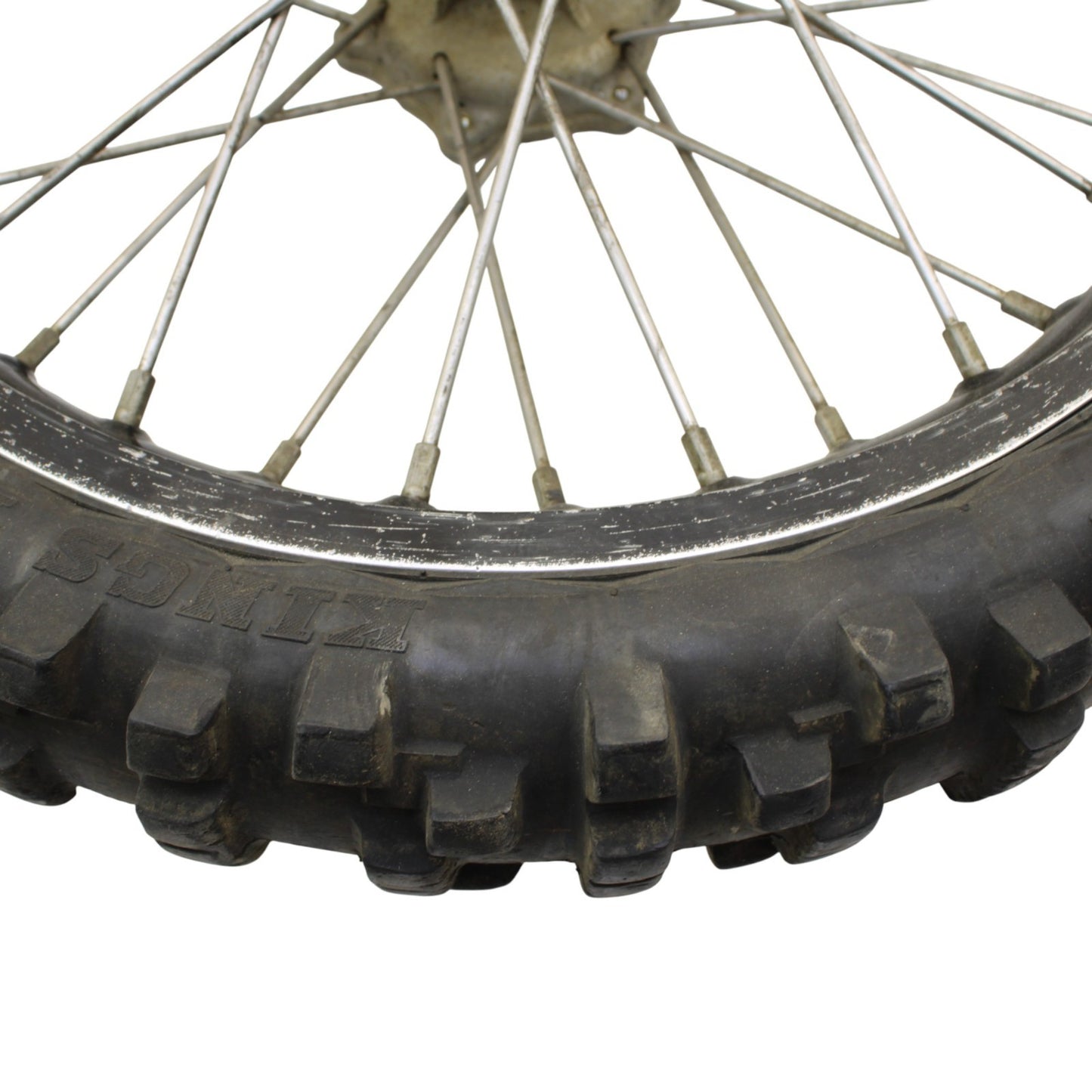 1997 - 2002 KAWASAKI KX125 KX250 REAR WHEEL RIM TIRE RUBBER SILVER
