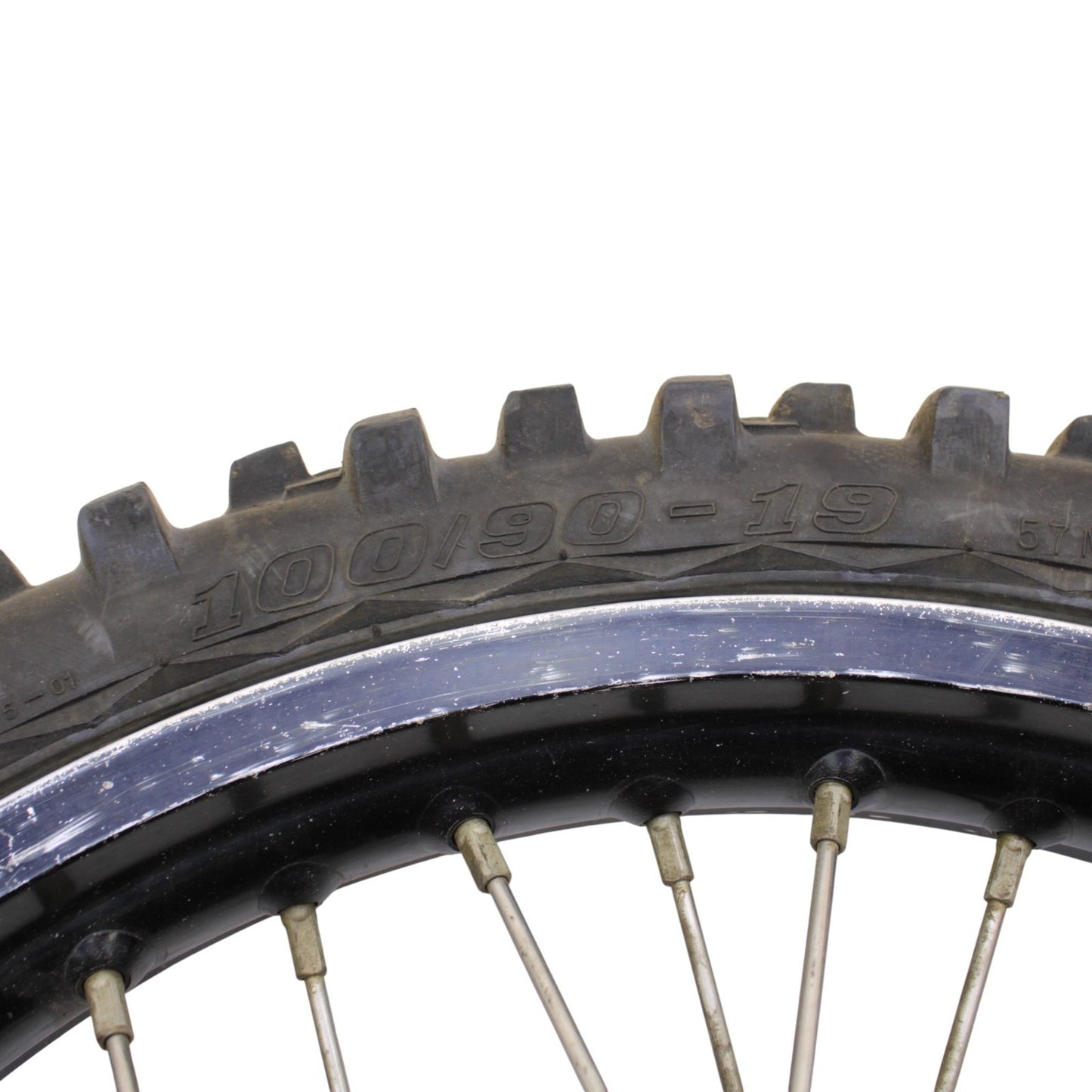 1997 - 2002 KAWASAKI KX125 KX250 REAR WHEEL RIM TIRE RUBBER SILVER