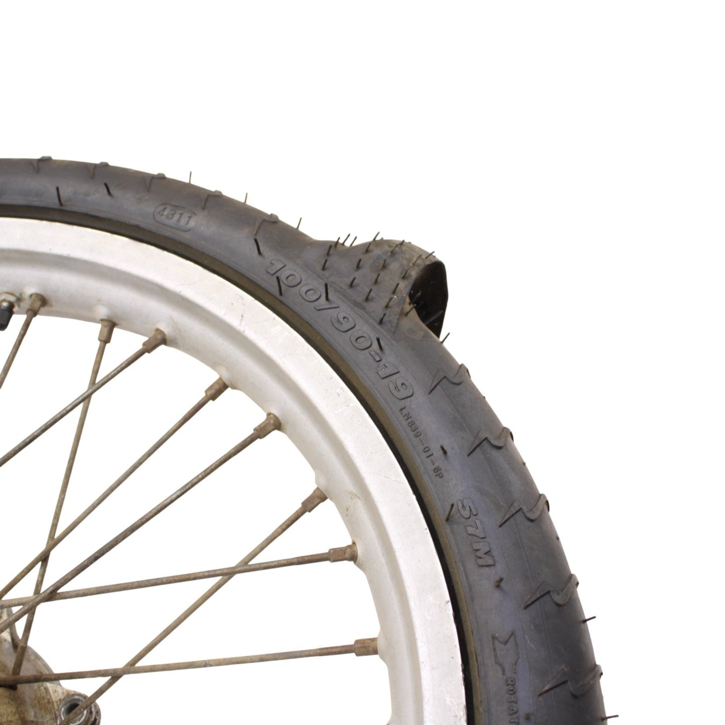 1990 - 1996 KAWASAKI KX125 KX250 REAR WHEEL RIM BACK SAND PADDLE TIRE RUBBER
