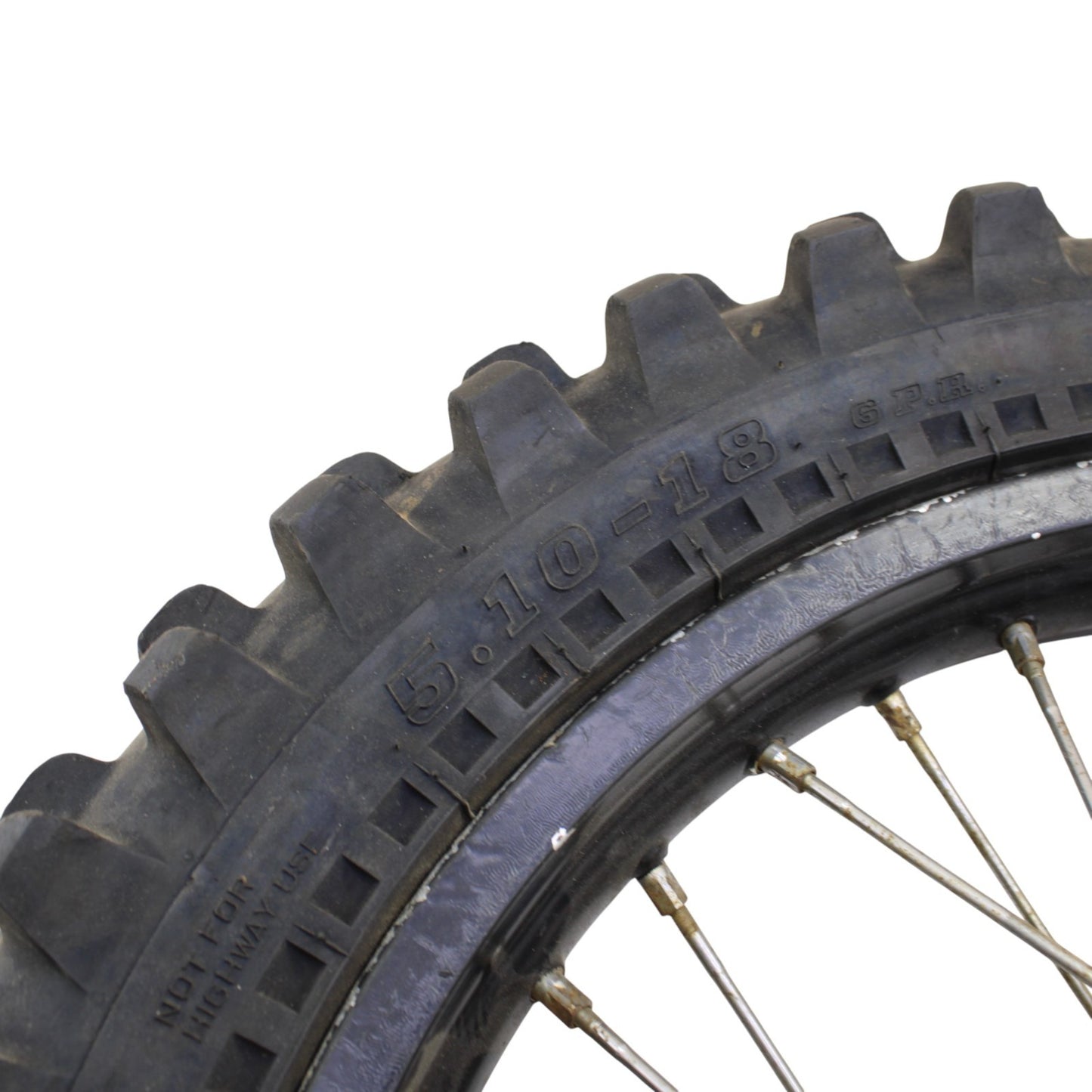 2000 - 2012 KTM 250 EXC REAR WHEEL BACK RIM TIRE RUBBER SILVER