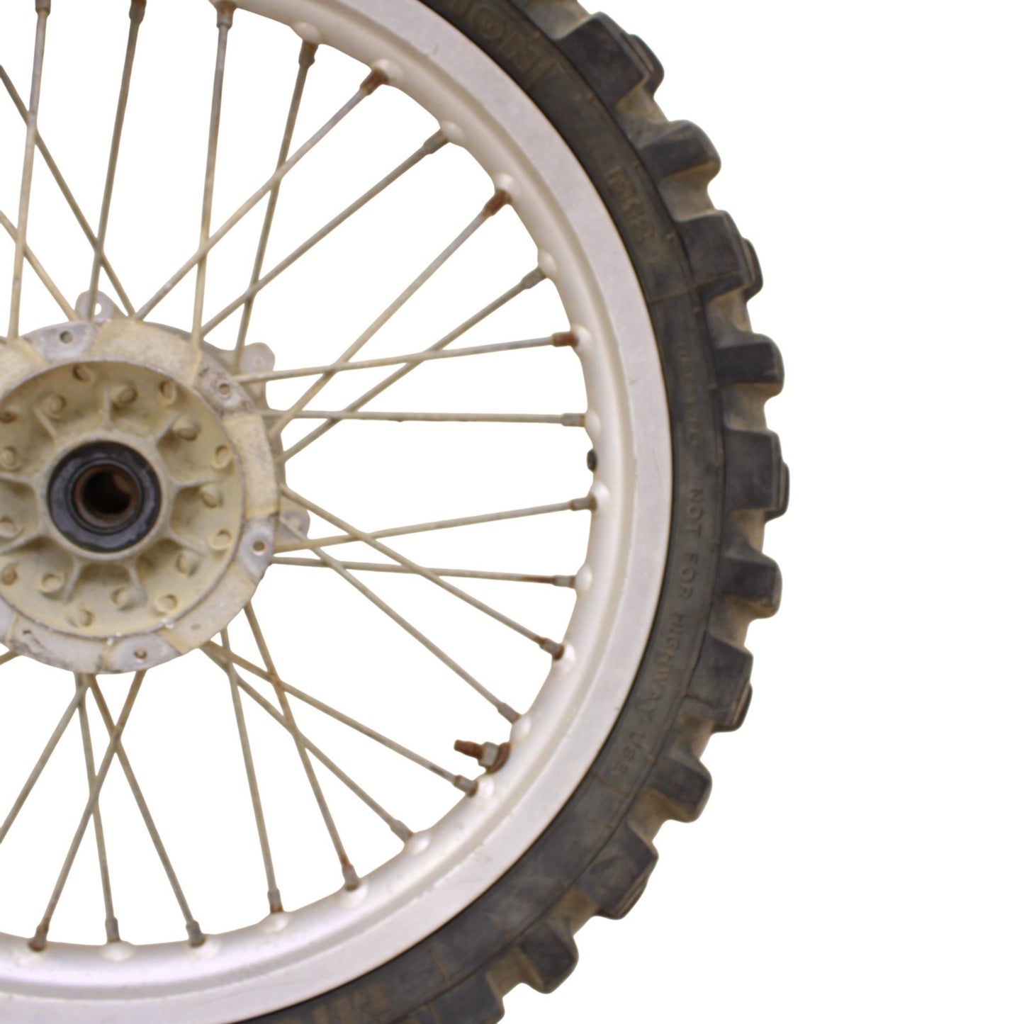 1992 - 1995 YAMAHA YZ250 FRONT WHEEL RIM TIRE RUBBER SILVER