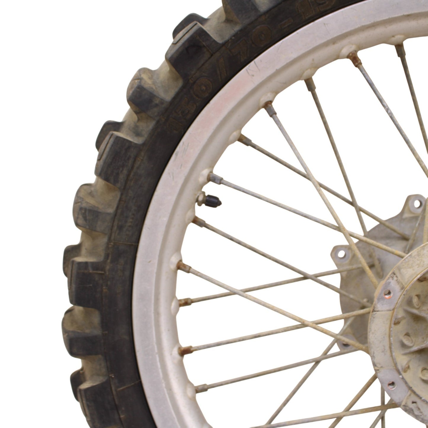 1992 - 1995 YAMAHA YZ250 FRONT WHEEL RIM TIRE RUBBER SILVER