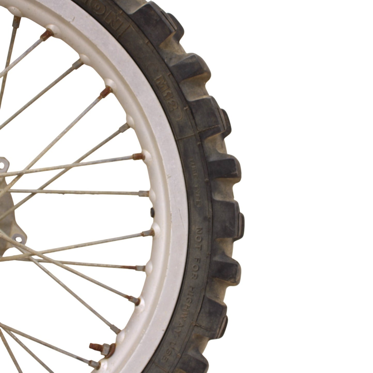 1992 - 1995 YAMAHA YZ250 FRONT WHEEL RIM TIRE RUBBER SILVER