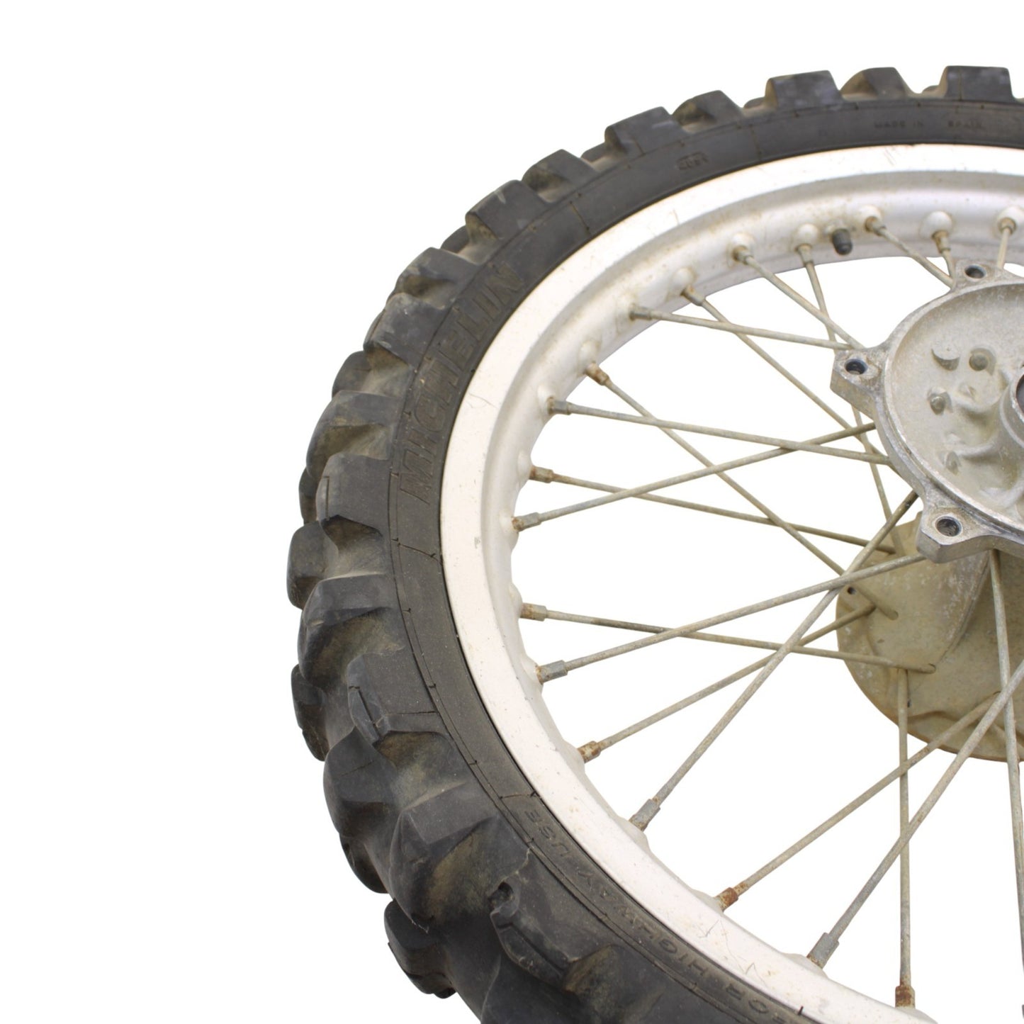 1992 - 1995 YAMAHA YZ250 FRONT WHEEL RIM TIRE RUBBER SILVER