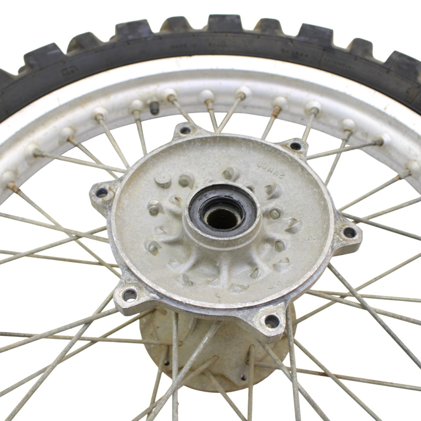 1992 - 1995 YAMAHA YZ250 FRONT WHEEL RIM TIRE RUBBER SILVER