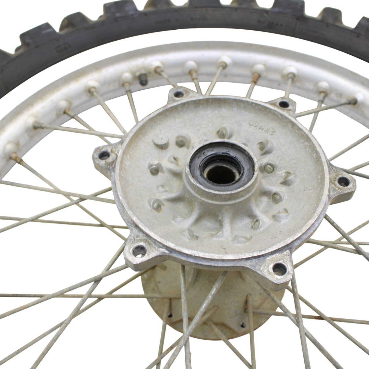 1992 - 1995 YAMAHA YZ250 FRONT WHEEL RIM TIRE RUBBER SILVER