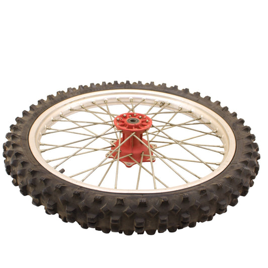 1991 - 1995 KTM 250 300 EXC FRONT WHEEL RIM TIRE RUBBER SILVER RED