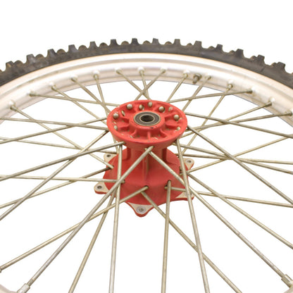 1991 - 1995 KTM 250 300 EXC FRONT WHEEL RIM TIRE RUBBER SILVER RED