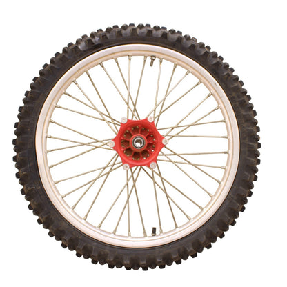 1991 - 1995 KTM 250 300 EXC FRONT WHEEL RIM TIRE RUBBER SILVER RED