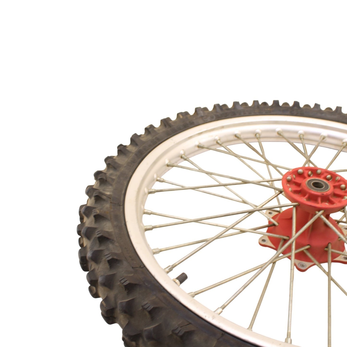 1991 - 1995 KTM 250 300 EXC FRONT WHEEL RIM TIRE RUBBER SILVER RED