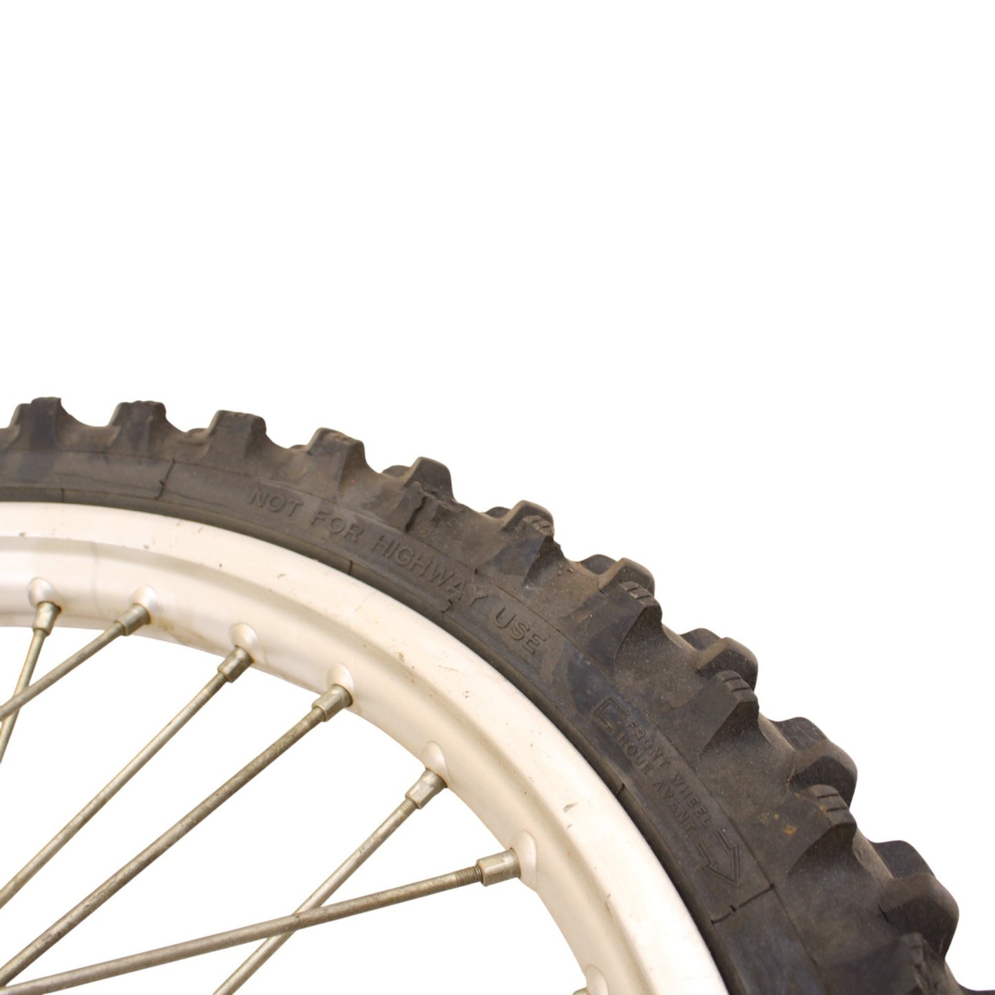 1991 - 1995 KTM 250 300 EXC FRONT WHEEL RIM TIRE RUBBER SILVER RED