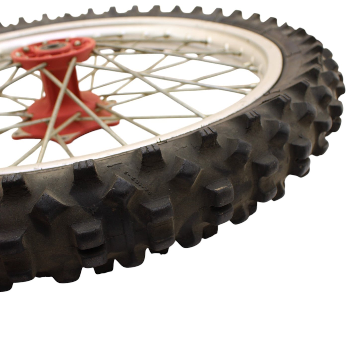 1991 - 1995 KTM 250 300 EXC FRONT WHEEL RIM TIRE RUBBER SILVER RED