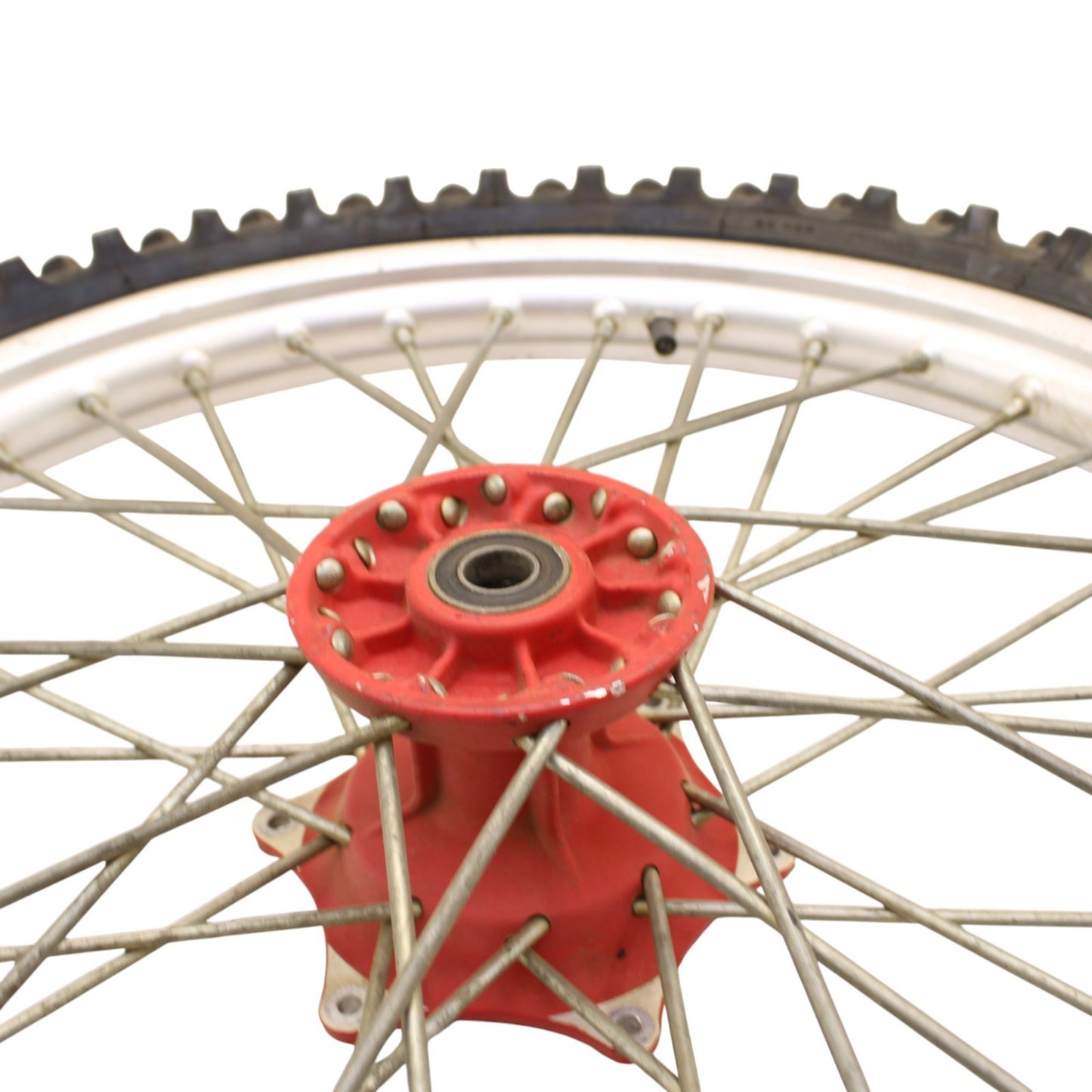 1991 - 1995 KTM 250 300 EXC FRONT WHEEL RIM TIRE RUBBER SILVER RED