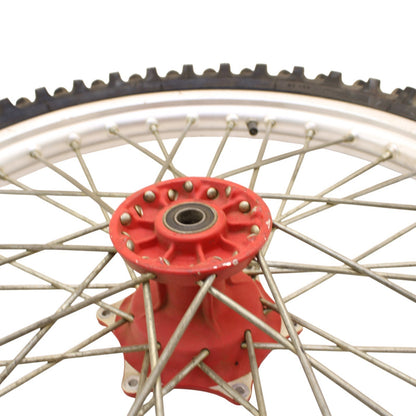 1991 - 1995 KTM 250 300 EXC FRONT WHEEL RIM TIRE RUBBER SILVER RED