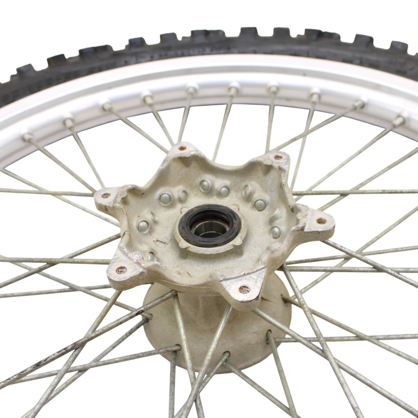 1986 - 1989 YAMAHA YZ125 YZ250 FRONT WHEEL RIM TIRE RUBBER SILVER