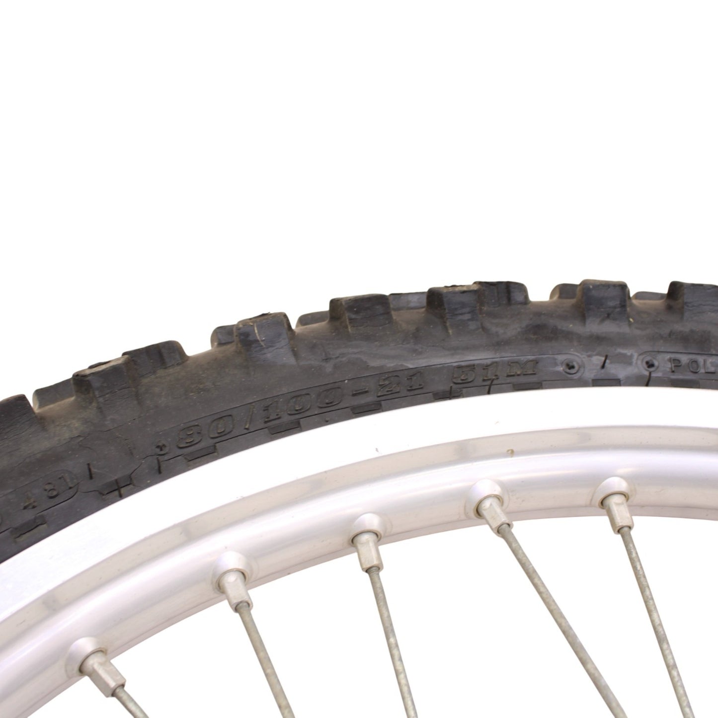 1986 - 1989 YAMAHA YZ125 YZ250 FRONT WHEEL RIM TIRE RUBBER SILVER