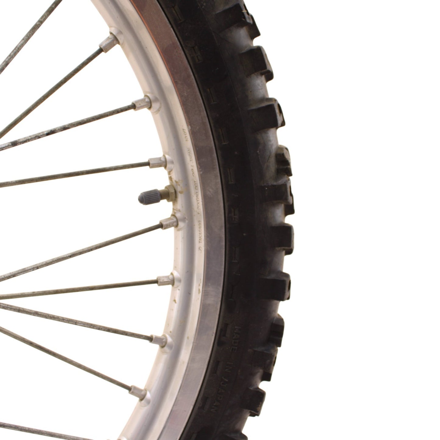 1986 - 1989 YAMAHA YZ125 YZ250 FRONT WHEEL RIM TIRE RUBBER SILVER