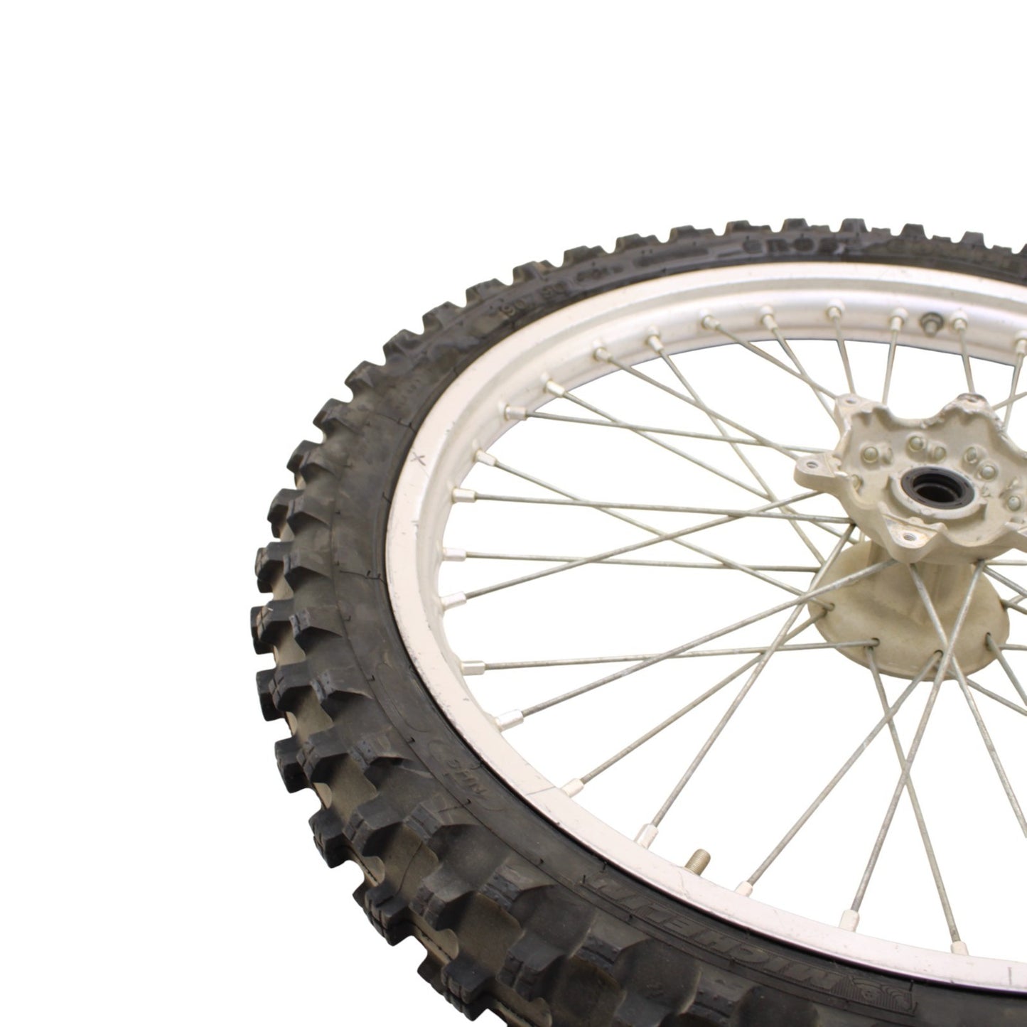 1996 - 1998 SUZUKI RM250 FRONT WHEEL RIM SPOKE TIRE RUBBER SILVER