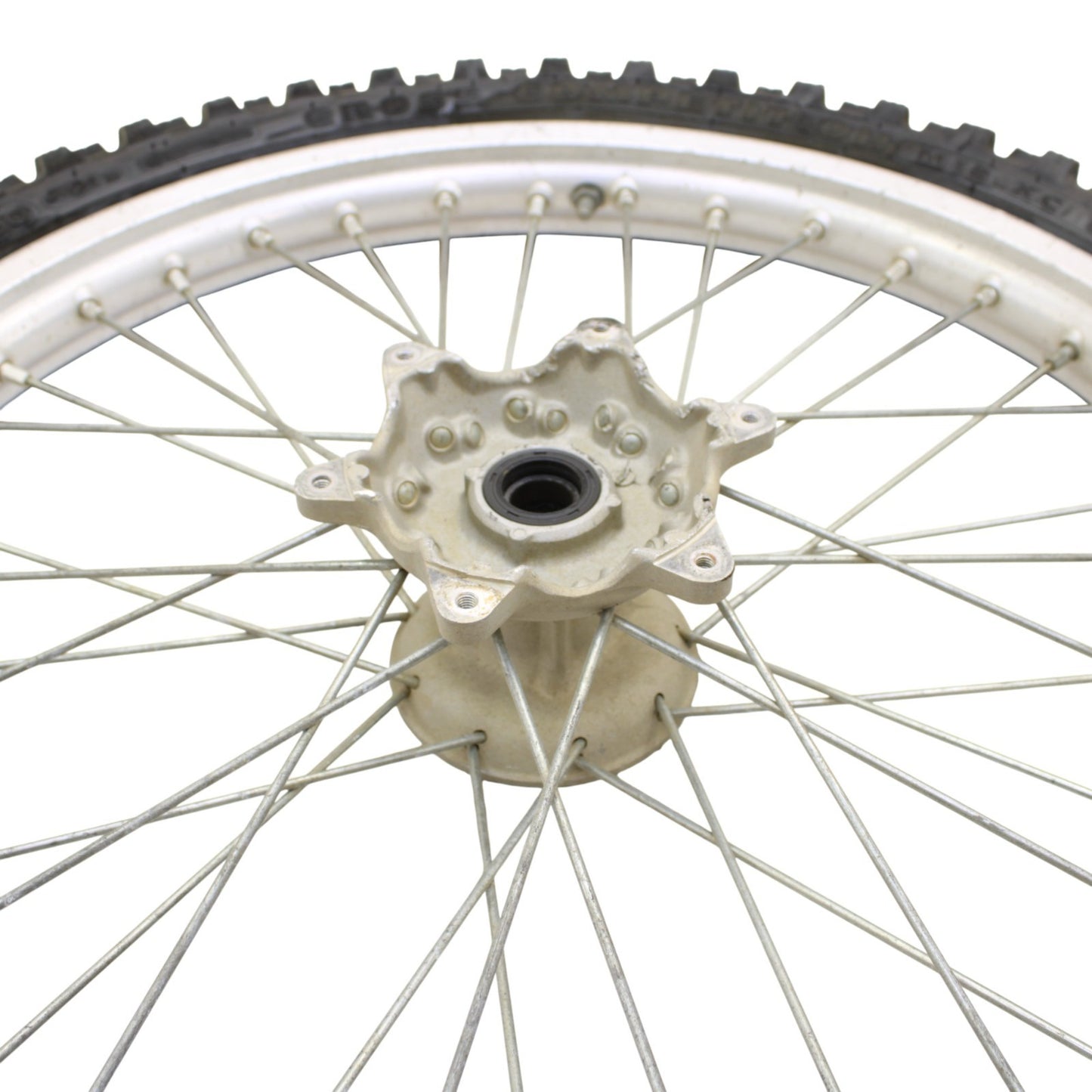 1996 - 1998 SUZUKI RM250 FRONT WHEEL RIM SPOKE TIRE RUBBER SILVER