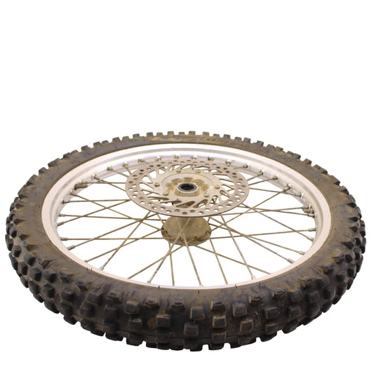 1995 - 1999 HONDA CR125R CR250R FRONT WHEEL RIM CALIPER SPOKE TIRE RUBBER SILVER