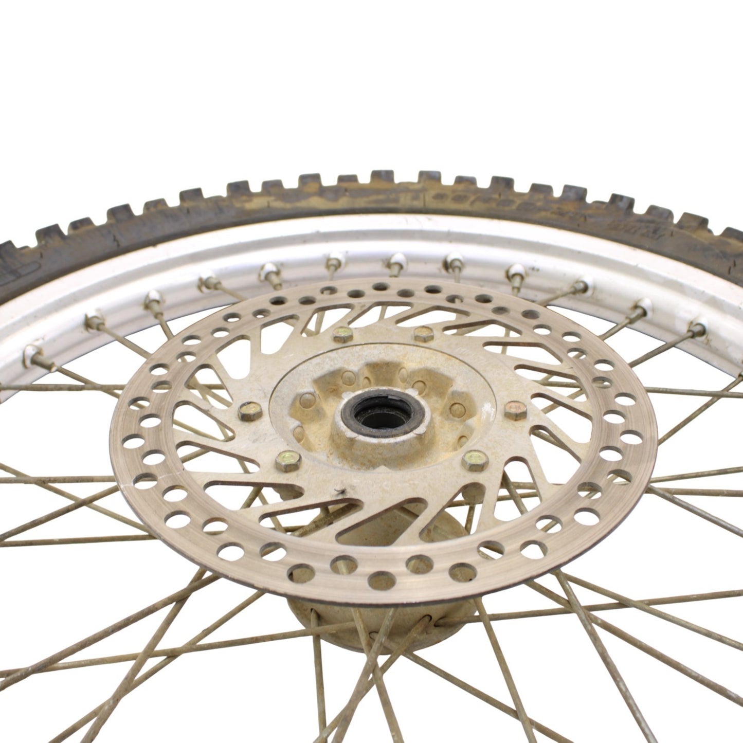 1995 - 1999 HONDA CR125R CR250R FRONT WHEEL RIM CALIPER SPOKE TIRE RUBBER SILVER