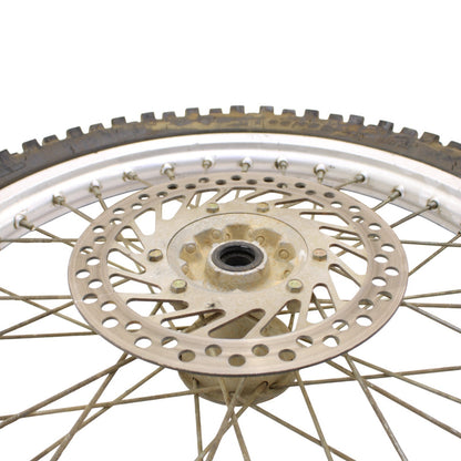 1995 - 1999 HONDA CR125R CR250R FRONT WHEEL RIM CALIPER SPOKE TIRE RUBBER SILVER