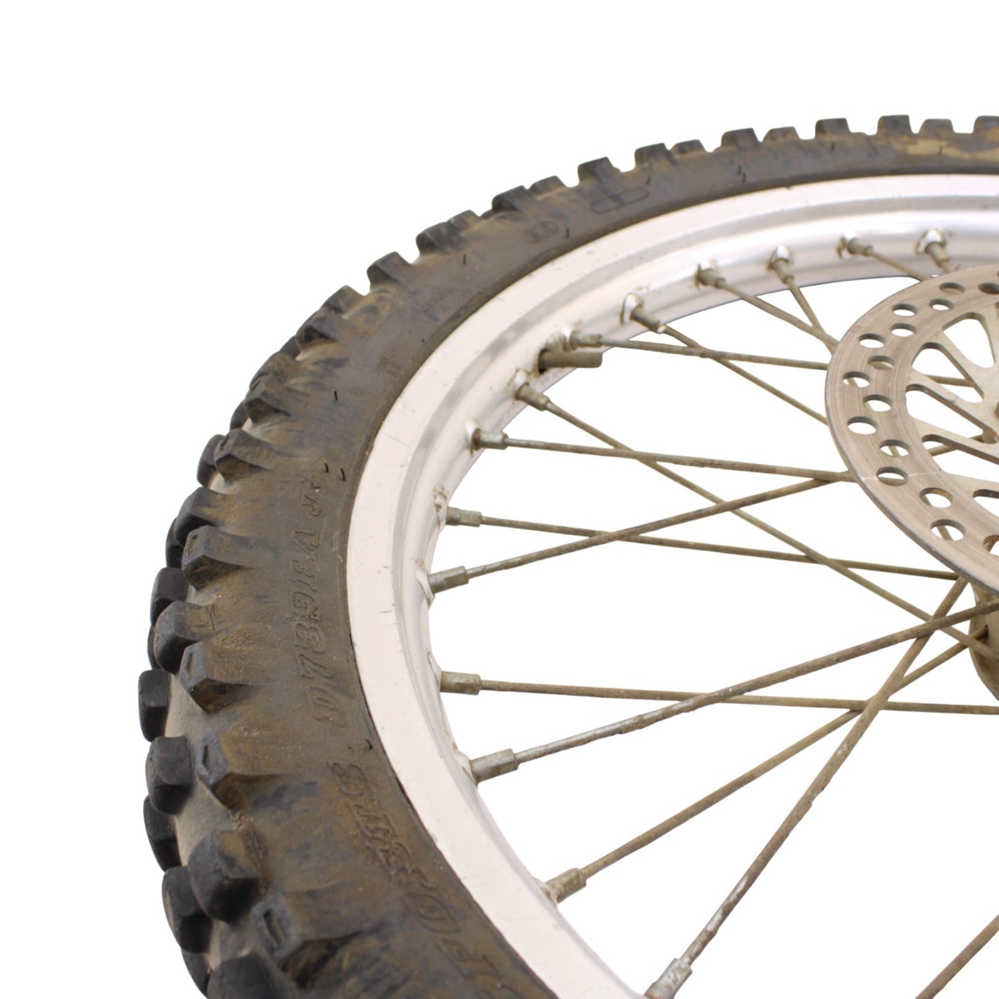 1995 - 1999 HONDA CR125R CR250R FRONT WHEEL RIM CALIPER SPOKE TIRE RUBBER SILVER