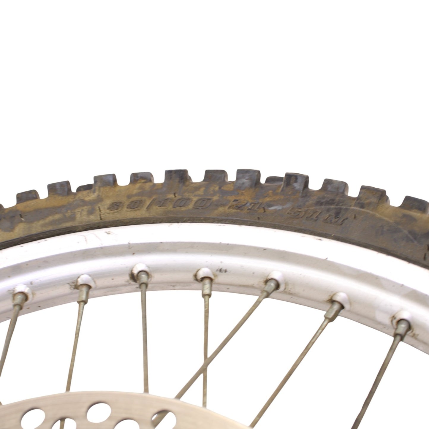 1995 - 1999 HONDA CR125R CR250R FRONT WHEEL RIM CALIPER SPOKE TIRE RUBBER SILVER